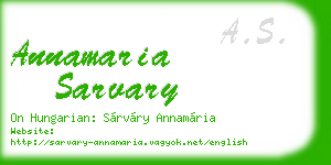 annamaria sarvary business card