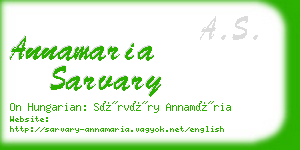 annamaria sarvary business card